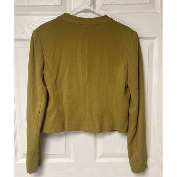 Grace Elements Size 8 Olive Green Open Front Blazer Jacket Rayon Nylon Spandex - Picture 2 of 6